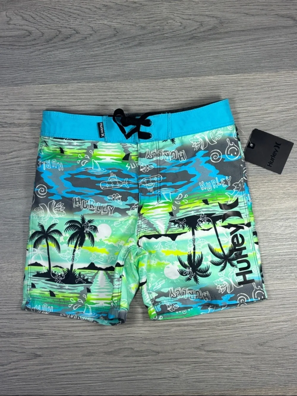 Hurley Boys‎ Tropical Palm Swim Trunks - size XS 4 NWT